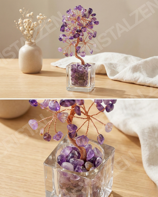 Árbol de Cristales en Base Transparente (18 cm)